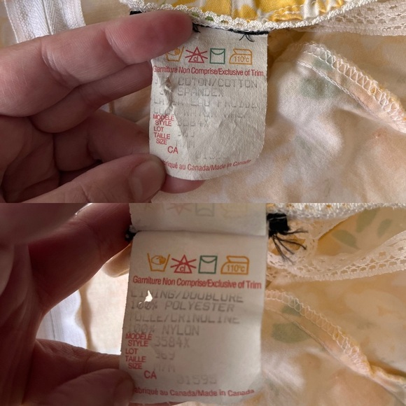 Vintage Yellow Floral Strapless Garden Party Dress M - Picture 9 of 14